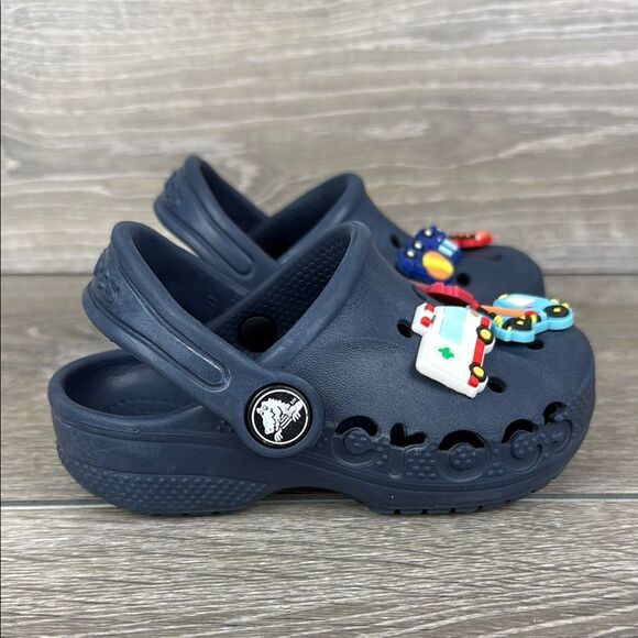 CROCS Other - Crocs Classic Iconic Comfort Toddler Boy Sz 7 Blue Rubber Slip On Clogs Sandals